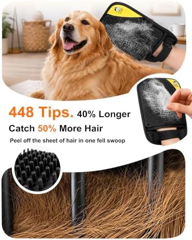 Pet Hair Remover for Furniture, 2-in-1 Pet Hair Removal Glove for Cats Dogs