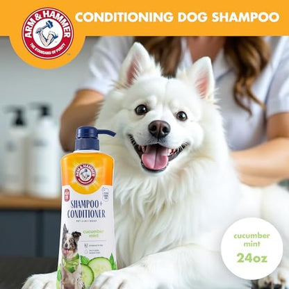 Arm & Hammer 2-in-1 Dog Shampoo & Conditioner, Cucumber Mint, 24 Fl Oz