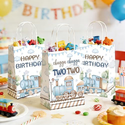 16Pcs Train 2nd Bday Party Favor Bags Chugga Chugga Two Two Goodie Bags