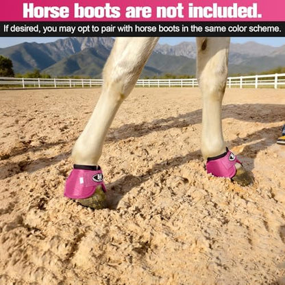 Horse Bell Boots for Outdoor Sports (Raspberry, L)