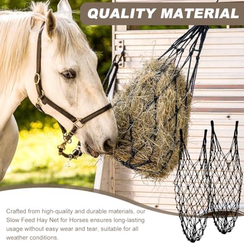 Quixleen 2PCS Hay Nets for Horses,Slow Feed Hay Bag for Horses Goat Sheep
