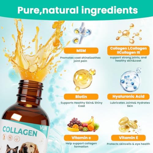 VUN Liquid Collagen for Dogs-Hip and Joint Support,Skin Coat Health