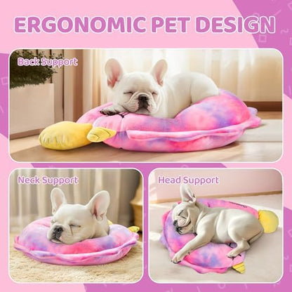 BurgeonNest Small Dog Calming Pillow for Dogs and Cats, Pink M