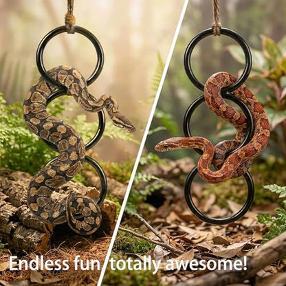 Horsmiyla 3-Ring DIY Snake Climbing Rings for Ball Python Tank Decor