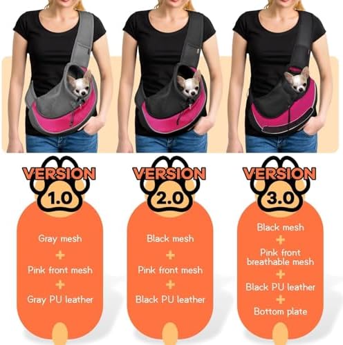 YUDODO Pet Sling Carrier for 2-5 lbs Small Dogs Cat Puppy Crossbody Carrier
