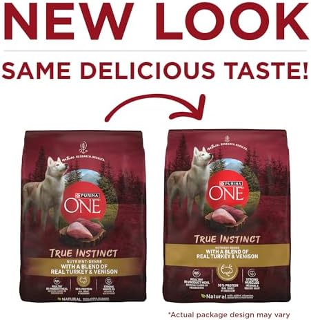 Purina ONE True Instinct Dry Dog Food, Real Turkey & Venison, 27.5 lb Bag