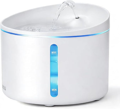 DOGNESS Pet Water Fountain for Cat & Small Dog 108oz/3.2L (D06-White) | Automatic Triple Filtration System,Low-Water Alert,indoor,Melamine materials,whisper-quiet