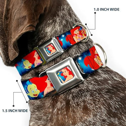 Buckle-Down Seatbelt Buckle Dog Collar - Mickey Standing Pose Film Strip White/Black - 1.5" Wide - Fits 16-23" Neck - Medium