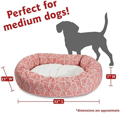 Majestic Pet 32" Charlie Salmon Sherpa Bagel Bed