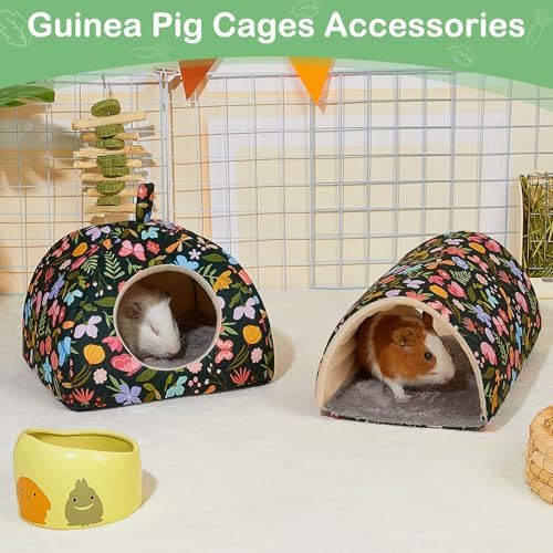 Bienbee Guinea Pig Hideout, 2 Piece Washable Set for Small Animals Large