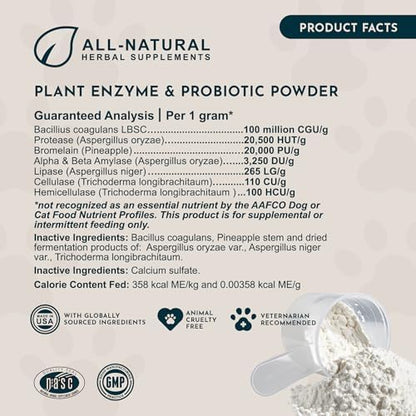 Animal Essentials Plant Enzyme & Probiotics, Plant Based - 10.6 Oz