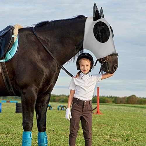 Frienda 4 Pcs Horse Fly Mask with Ear, Large, Multicolor