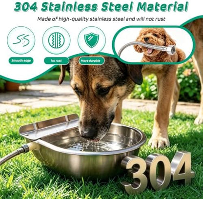 Automatic Livestock Waterer Bowl,304 Stainless Steel Float Valve Pet Bowl