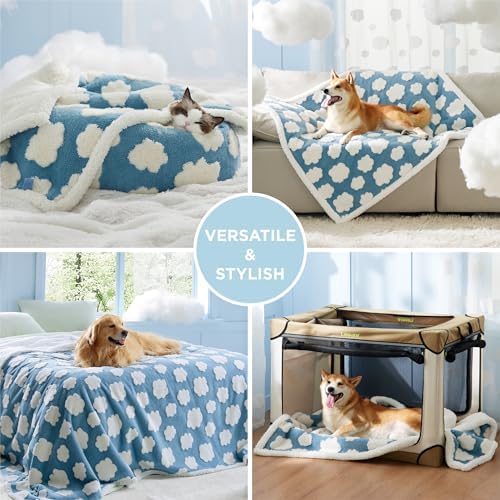 LE SURE Waterproof Dog Blankets for Large Dogs Cute Cozy 3D Jacquard,40x50