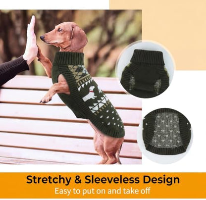 Lelepet Mini Dachshund Sweater Turtleneck Dog Sweaters for Small Dogs XS-XL
