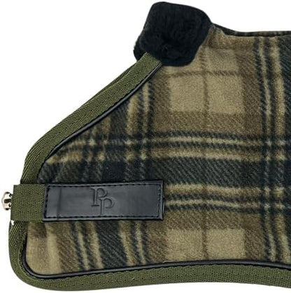 Pet Passion Preston II - The Polar Fleece Coat, Recycled Polar Fleece Warm Dog Jacket for Cold Weather for Small, Medium, Large Dogs, Olive Chesterfield Plaid, X-Large (55-80 lbs)