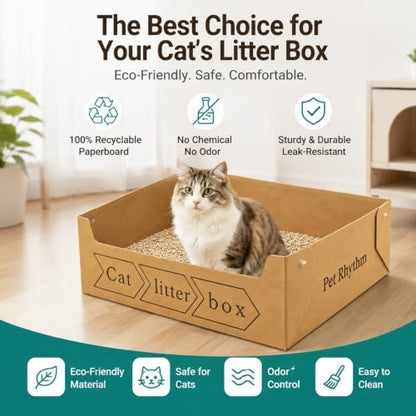 Disposable Cat Litter Box for Big Cats (20''x16''x6'')