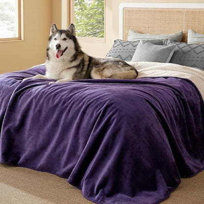 Bedsure Waterproof Blanket for Bed Soft Sherpa Fleece Throw,King 108"x86"