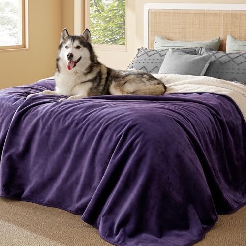 Bedsure Waterproof Blanket for Bed Soft Sherpa Fleece Throw,King 108"x86"