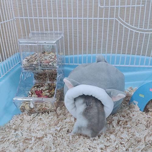 WishLotus Hamster Bed, Soft and Warm Mini House, Non-Slip Sleeping Nest for Dwarf Hamsters, Mini Hedgehogs and Small Pets (Grey)