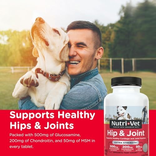 Nutri-Vet Extra Strength Hip & Joint Supplement, 500mg Glucosamine, 75 Ct