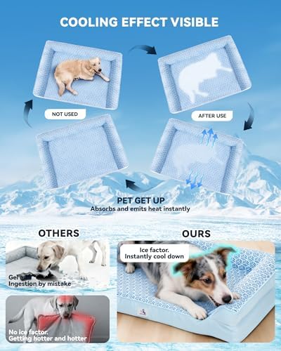 Cooling Dog Bed with PCM, Instant Chill Pet Sofa for Small, Indoor Outdoor