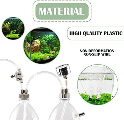 DIY CO2 Generator System Kit with Pressure Gauge Air Flow Adjustment Valve - Pressurized CO2 Kit for Aquarium Plants Tube Valve for Bottle - CO2 Regulator Aquarium for CO2 Diffuser - Grow System