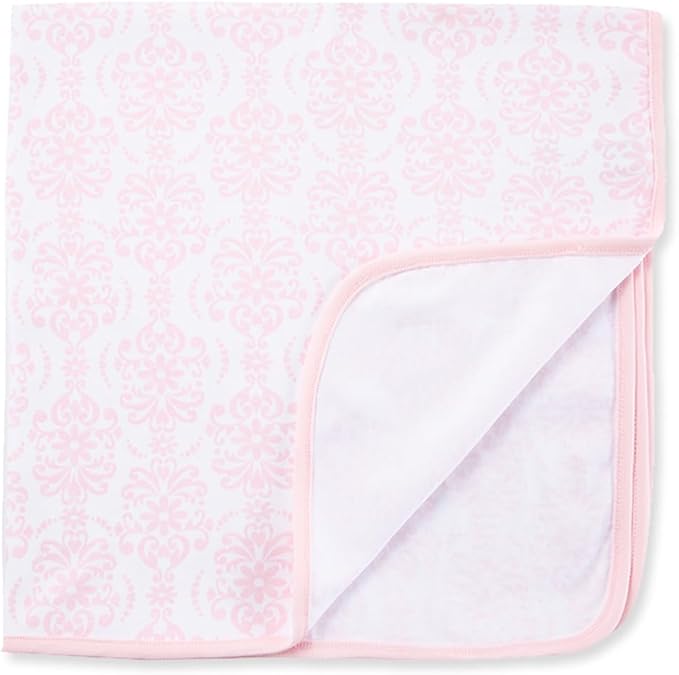 Little Me Blankets for Baby Girls' Damask Scroll Swaddling Receiving Blanket, 30 x 27 Inches