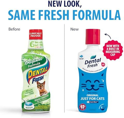 Dental Fresh Cat Water Additive, Tuna Flavor Dental Care – Easy Oral Care, Cleaner Teeth, Fresh Breath and Tartar Support for Cats