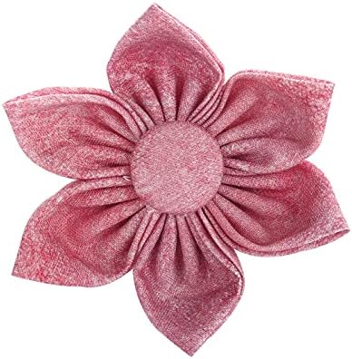 Elegant little tail Pink Girl Dog Collar for Female Dogs, Pet Collar Adjustable Dog Collars with Flower Gift for Medium Dogs