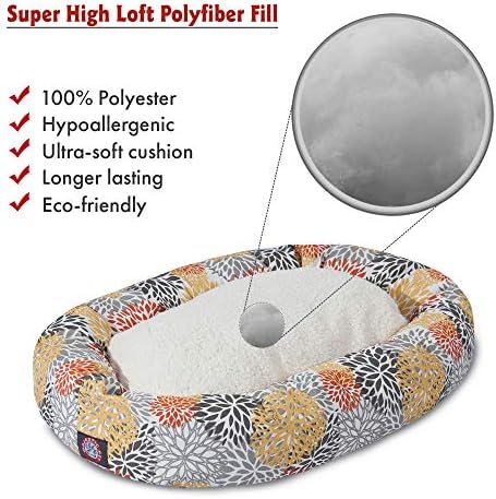 Majestic Pet 52" Citrus Blooms Sherpa Bagel Bed