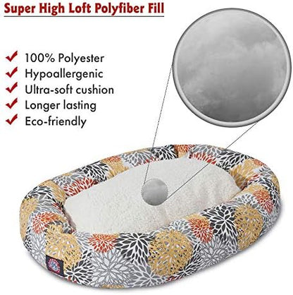 Majestic Pet 52" Citrus Blooms Sherpa Bagel Bed