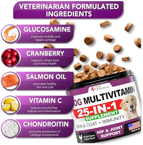 Dog Multivitamin Chewable with Glucosamine - Dog Vitamins and Supplements