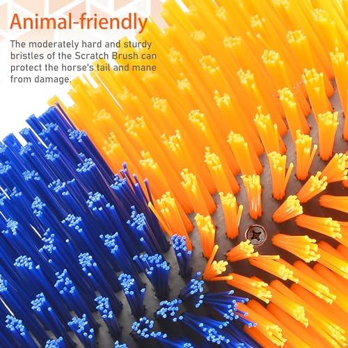 Livestock Scratch Brush Kit, Horse Massager for Relieving Itching, Suitable for Horse, Cattle, Sheep, Pig, Yellow