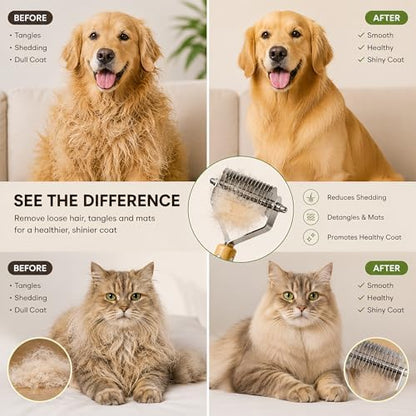 Cat Brush for Long Haired Cats - Long Hair Cat Brush & Comb Tool
