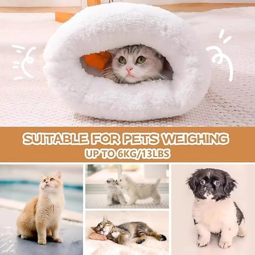 COOCOO BABY Cat Sleeping Bag for Indoor Cats Cozy Tunnel Nest with Cover Snuggle Sack for Small Pets Plush Bed Cave Mat for Winter Use Includes Cat Food Toys Treats and Other Essentials Stuff