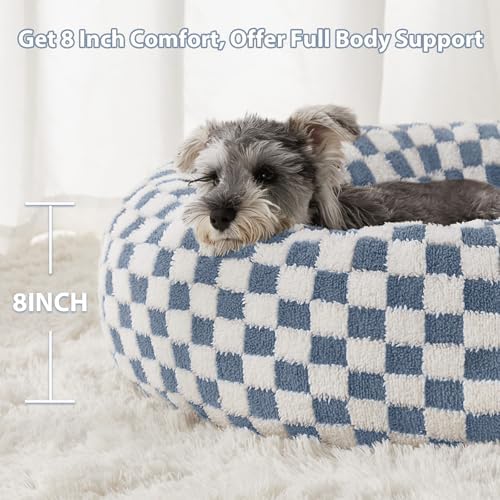 BFPETHOME Small Washable Cozy Donut Dog Beds for Dogs