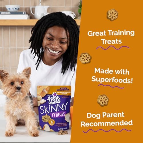 Fruitables Skinny Mini Dog Treats, Training Treats, Rotisserie Chicken, 5oz