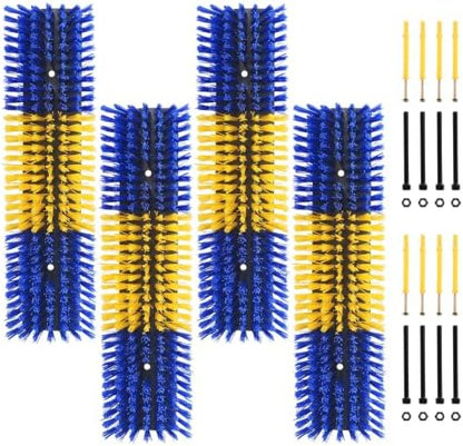 Livestock Scratch Brush for Cattle, Horses, Goats, Cow, Durable Scratching Brush, Massage Grooming Tool for Healthy Coat, Relieves Itching, Easy Install on Fence Posts(4pcs, Yellow)