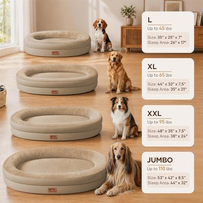 Waterproof Orthopedic Dog Bed for Extra Large Dogs, Light Brown