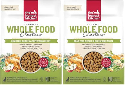 The Honest Kitchen Whole Food Clusters Grain Free Chicken Dry Dog Food, 1 lb Trial Pouch (Pack of 2)