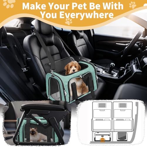 Soft-Sided Cat/Dog/Pet Carrier, Collapsible Pets Travel Carriers