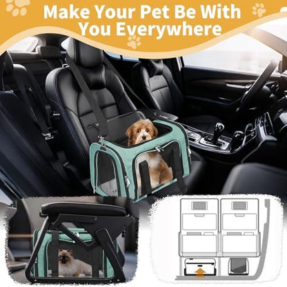 Soft-Sided Cat/Dog/Pet Carrier, Collapsible Pets Travel Carriers