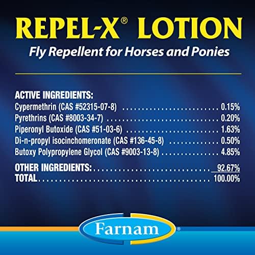 Farnam Repel-X Lotion Fly Repellent for Horses and Ponies, 8 Ounce