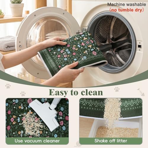 Bienbee Cat Litter Mat, 2 Pack 48" x 36" Machine Washable for Litter Boxes