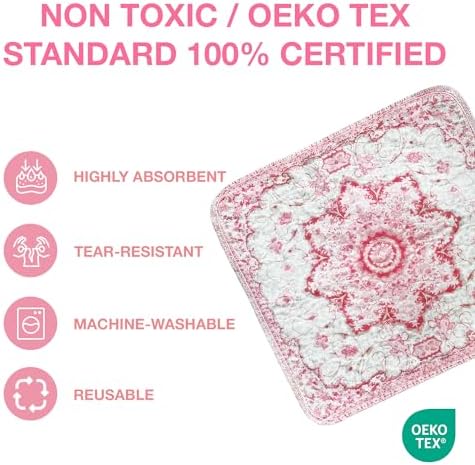 PUPIBOO Washable Pee Pads for Dogs and Cats - Super Absorbent Reusable Puppy Training Pads - 100% Waterproof, Leak-Proof & Non-Slip Whelping Pads for Pet Housebreaking