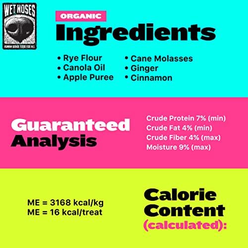 Wet Noses Organic Crunchy Dog Treats Grain Free – All-Natural, Human-Grade, Non-GMO, Healthy Training & Delicious Snacks for Dogs, All Dog Sizes & Breeds – Carrot & Sweet Potato, 14oz (Single Pack)