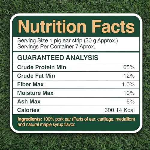 Pig Ear Strips Dog Treats, Breathtaking Maple Syrup Flavor, 100% Natural, Fully Digestible, Rich in Protein & Omega Fatty Acids, Rawhide Free, Odor Free, Incredibly Crispy. (8 Oz)