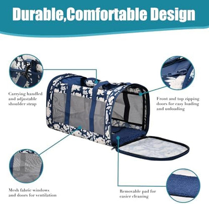 Soft-Sided Kennel Pet Carrier, Airline Approved Travel Handbag