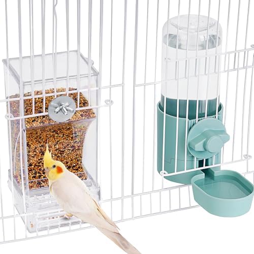 lemtrflo No Mess Bird Feeder Water Dispenser Set, Bird Feeder for Cage
